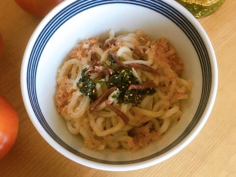 アンチョビと青じその爽やかぶっかけうどん♪